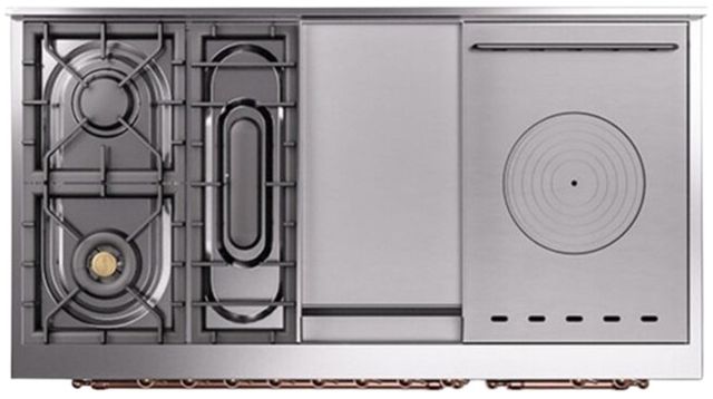 Ilve® Nostalgie II Series 48" Blue Grey Pro Style Dual Fuel Range-3