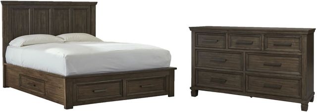 Signature Design by Ashley® Johurst 2-Piece Grayish Brown California King Storage Panel Bed Set-0
