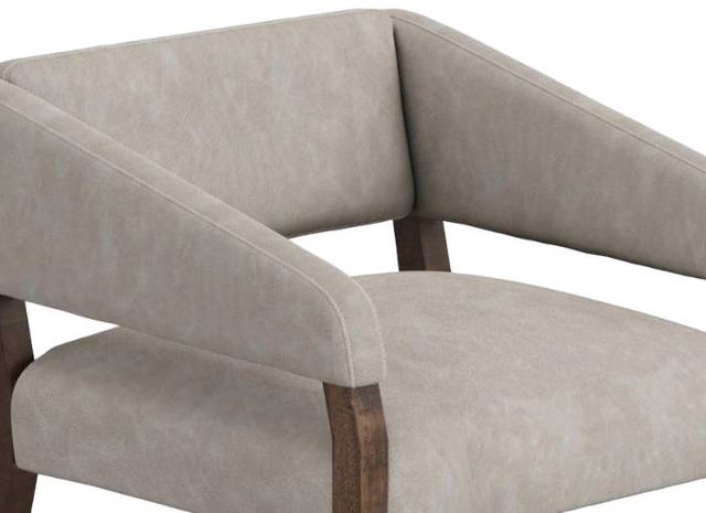 International Furniture Direct Murcia Ivory/Lacquer Brown Upholstered Accent Chair-3