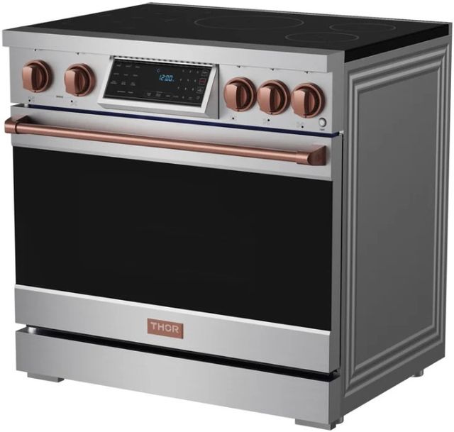 Thor Kitchen® Gordon Ramsay Collection 36" Stainless Steel Pro Style Induction Range with Tilt Panel Touch Control and Rose Gold Trim-3