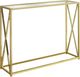 Monarch Specialties Inc. Glass Top 42"L Console Table with Gold Metal Frame-0