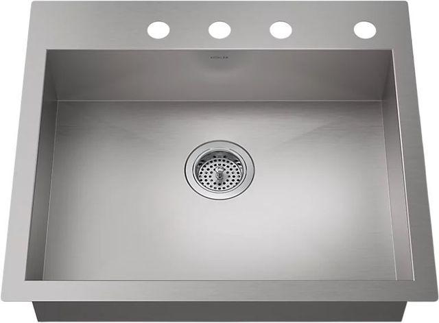 KOHLER® Vault™ Stainless Steel 25" Top/Undermount Single-Bowl Kitchen Sink-0