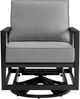 Armen Living Cayman Black/Dark Gray Aluminum/Fabric Outdoor Swivel Glider Chair-2