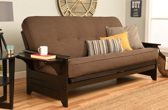 Kodiak Furniture Phoenix Linen Cocoa/Espresso Full Futon with Mattress-3