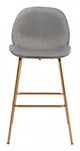 Zuo® Siena Gray and Gold Set of 2 Bar Chair-4