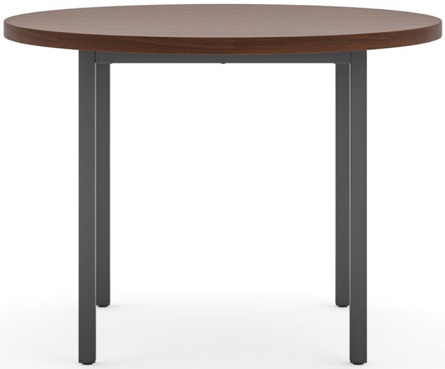 homestyles® Merge Mahogany Round Dining Table with Gray Metal Legs -1