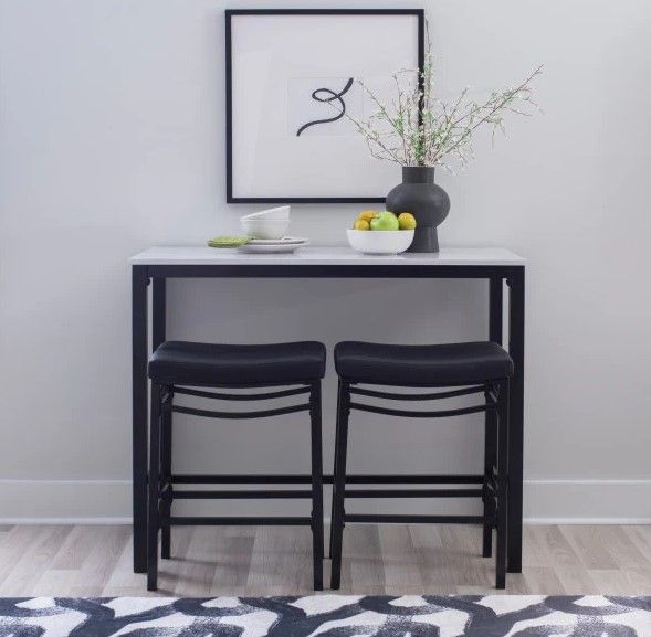 Linon Betty 3-Piece Faux Marble Dining Table Set-1