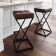Jofran Inc. Global Archive Brooks Black/Dark Sienna Leather Counter Stool-1