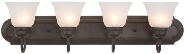 YHD Dark Brown/White 4-Light Incandescent Bathroom Vanity Lighting-2