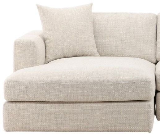 Dovetail Furniture Erica 3-Piece Glendale Taupe Left-Arm Facing Sofa Sectional and Chaise-2