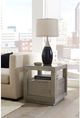 Modus Furniture Oxford Glass Top End Table with Mineral Base-1