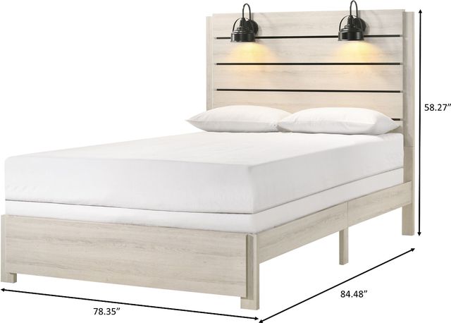 Crown Mark Carter White King Panel Bed-2