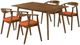 Armen Living Westmont Santana 5-Piece Orange/Walnut Dining Set-0