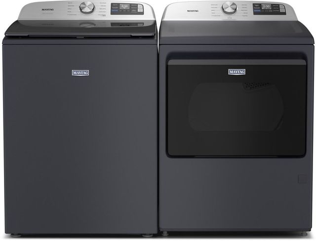 Maytag® Midnight Steel Top Load Washer & Electric Dryer Laundry Pair-0