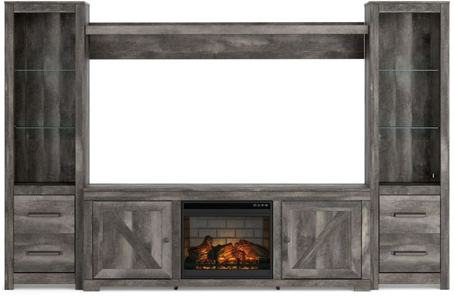 Signature Design by Ashley® Wynnlow 4-Piece Rustic Gray Entertainment Center with Electric Fireplace-1