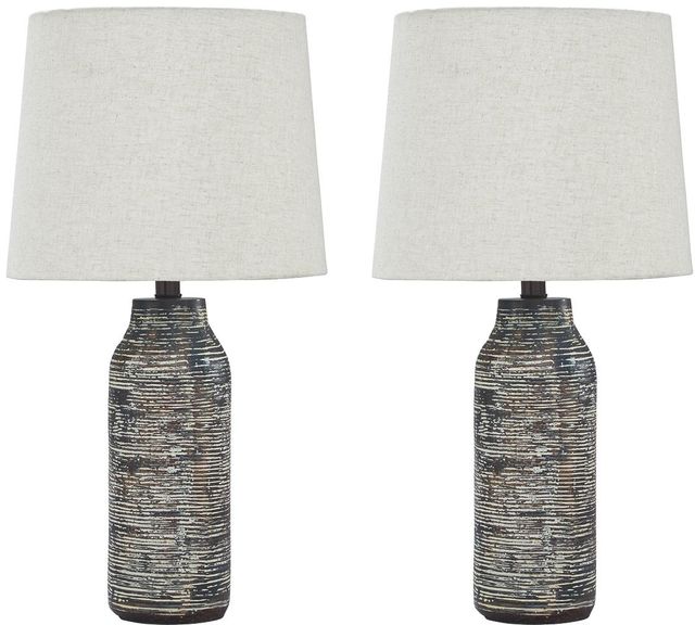 Signature Design by Ashley® Mahima Black/White Paper Table Lamp-1