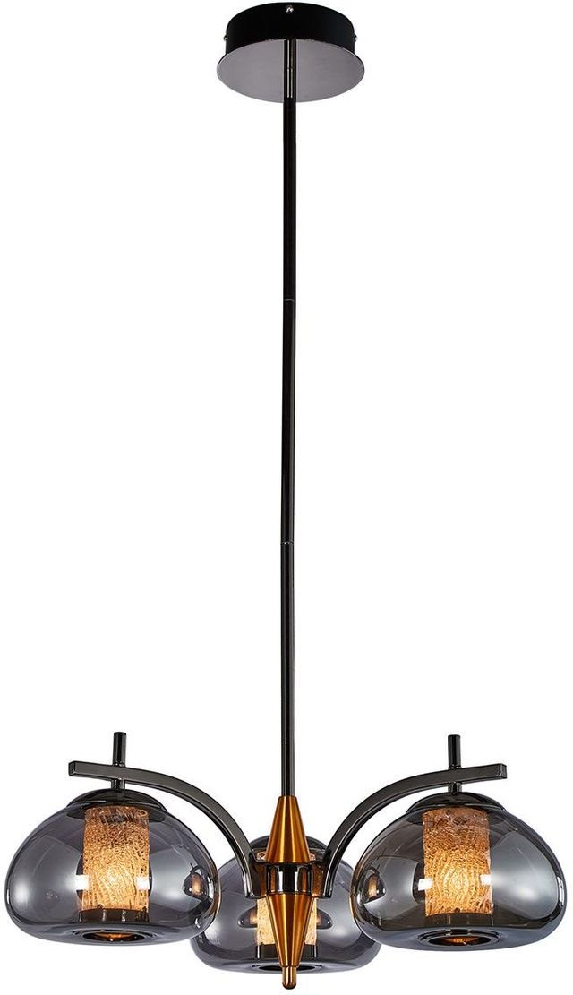 Michael Amini® Ember Black/Gold 3-Light LED Chandelier-0