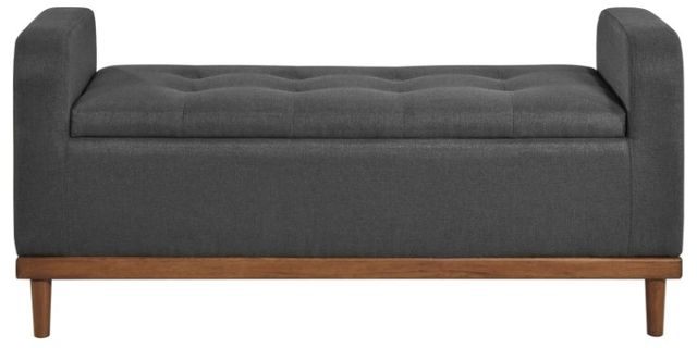 Mazin Furniture  Brigitte Dark Gray Lift Top Storage Bench-1