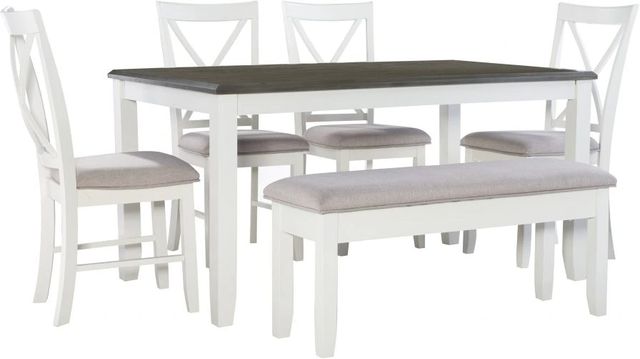 Powell® Jane 6-Piece Smokey White Dining Set-0