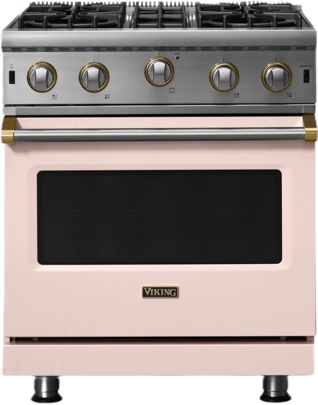 Viking® 5 Series 30" Blush Pro Style Natural Gas Range-0