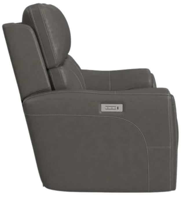 Flexsteel® Carter Smoke Power Reclining Loveseat with Power Headrests and Lumbar-3