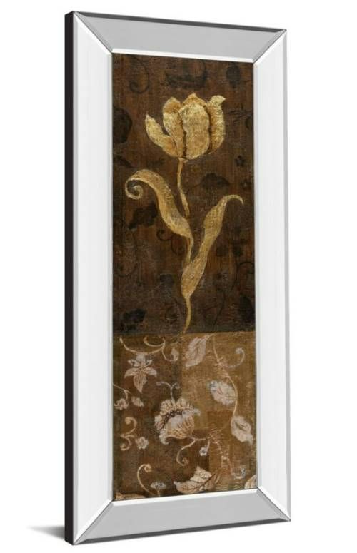 Classy Art Golden Tulip II by Tava Studios Mirror Framed Wall Art-1