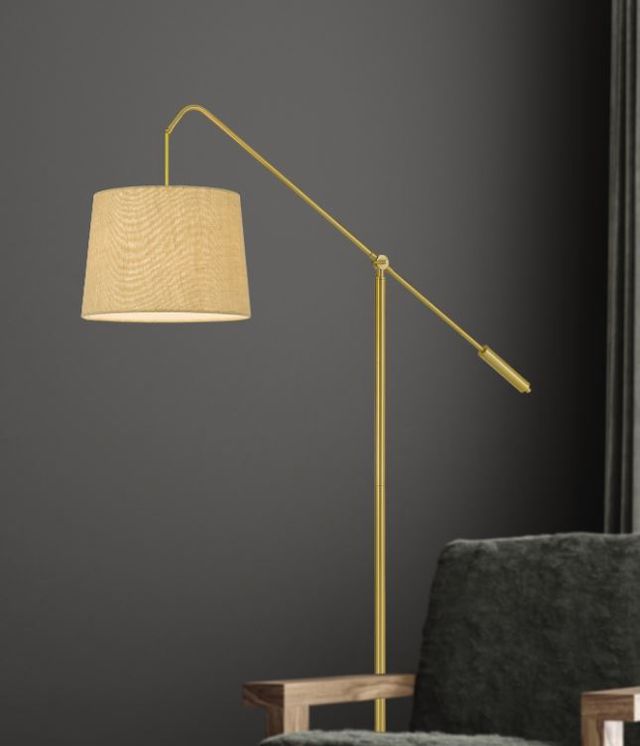Cal® Lighting & Accessories Fishing Rod Antique Brass Floor Lamp-1