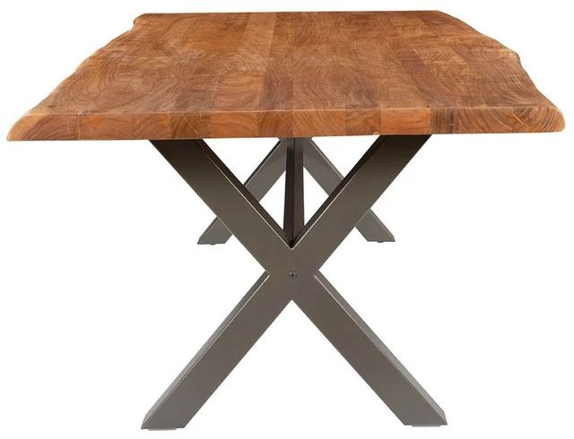 LH Home Live Edge Restore 82" Brown/Gunmetal Grey Dining Table-4
