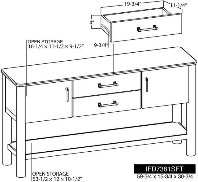 International Furniture Direct Olimpia Natural Sofa Table-2