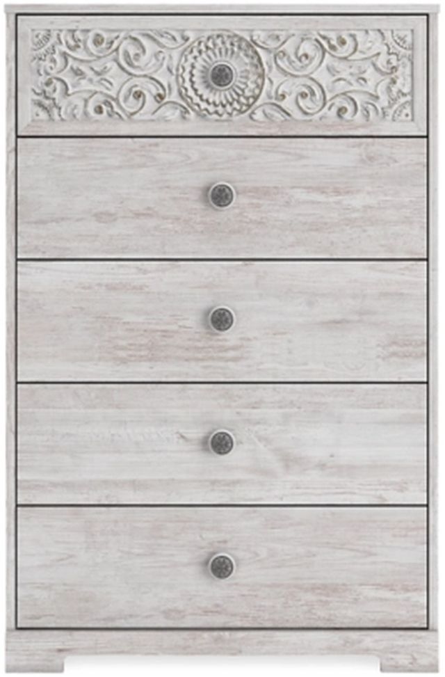 Signature Design by Ashley® Paxberry Whitewash 5-Drawers Chest of Drawers-2