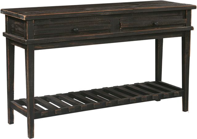 aspenhome® Reeds Farm Weathered Black Sofa Table-0