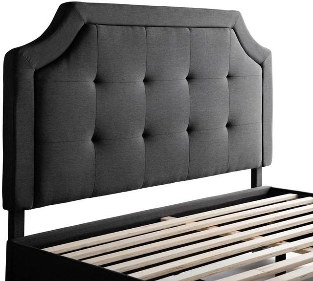 Malouf® Carlisle Charcoal King Upholstered Headboard-0
