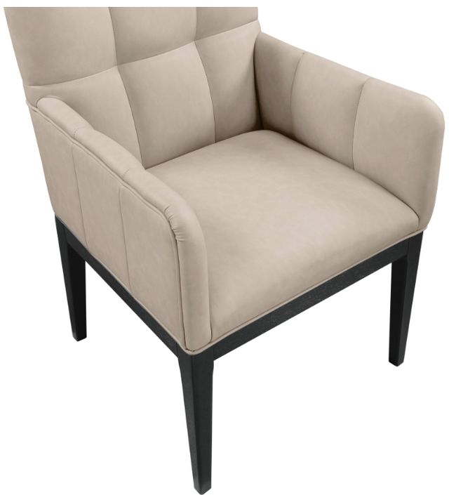 Meridian Furniture Adrian Taupe/Black Leather Upholstered Dining Arm Chair-4