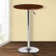 Armen Living Bentley Walnut Adjustable Round Pub able with Chrome Base -3