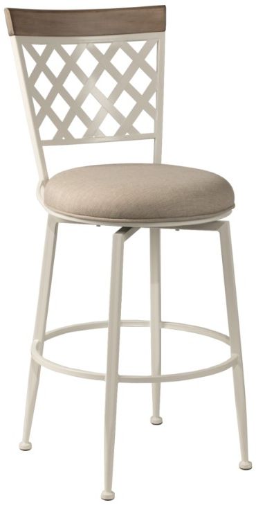 HH2 Home Greenfield Beige/White Swivel Counter Stool-0