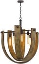 Cal® Lighting & Accessories Padova Iron/Light Oak Chandelier-1