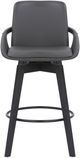 Armen Living Baylor Black Brushed/Gray Swivel Counter Stool-3