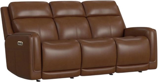 Flexsteel® Alister Sedona Brown Leather Power Gliding Sofa with Power Headrests and Lumbar-0
