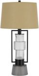 Cal® Lighting & Accessories Vallda Cement/Concrete/Matte Black Table Lamp-0