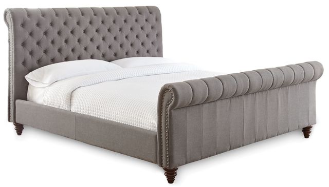 Steve Silver Co. Swanson Gray Queen Upholstered Bed-0