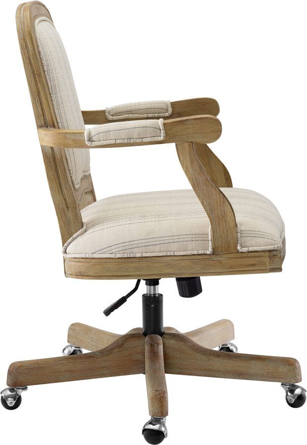 Linon Maybell Neutral Stripes Office Chair -3