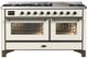 Ilve® Majestic III 60" Antique White Pro Style Dual Fuel Liquid Propane Range with Triple Glass Door and Burnished Trim-0