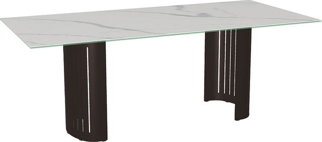 Amisco Customizable Rachel Italian Porcelain Rectangular Dining Table Top with Metal Base-0