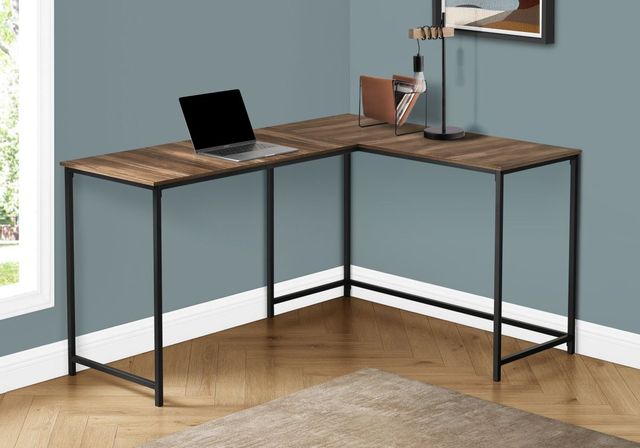 Monarch Specialties Inc. Brown Reclaimed/Black Computer Desk-0
