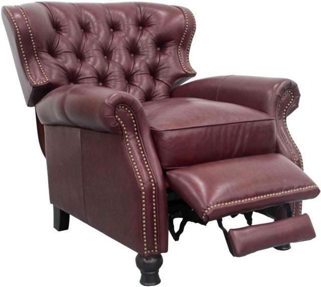 BarcaLounger® Presidential Shoreham Wine Leather Manual Recliner-1