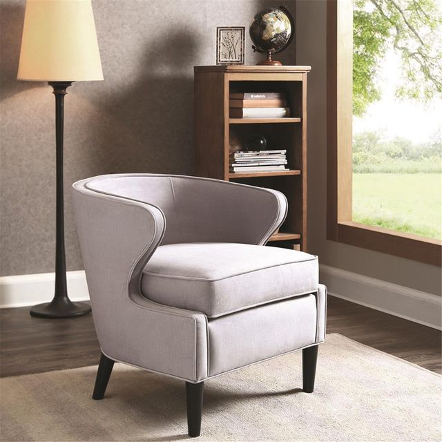 Olliix by Madison Park Grey Lucca Barrel Accent Chair-1