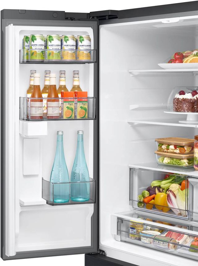 Samsung Bespoke AI 36" 29.5 Cu. Ft. Fingerprint Resistant Matte Black Steel French Door Refrigerator with In-Door Tall Water Dispenser-3