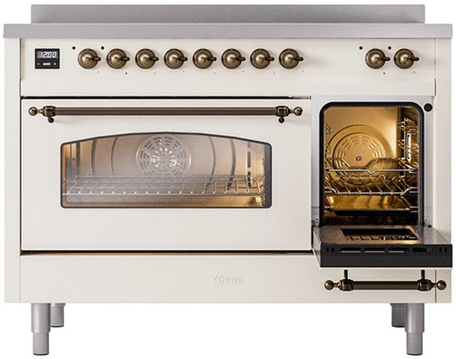 Ilve® Nostalgie II Series 48" Antique White Pro Style Induction Range-3