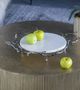 A & B Home Gray/White Aluminum and Marble Decorative Round Tray-5