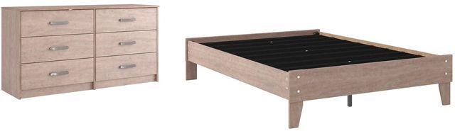 Signature Design by Ashley® Flannia 2-Piece Gray Full Platform Bed Set-0
